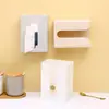 Caja de Pañuelos para Baño Sala de Estar Sin Perforaciones Cocina Caja de Toallas de Papel Hogar Restaurante Dormitorio Caja de Almacenamiento de Pañuelos Montada en la Pared