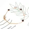 Pulsera de Trébol de Cuatro Hojas de Venta Caliente Transfronteriza para Mujer, Elegante y Versátil, de Doble Cara, con Cinco Flores, Madreperla, Acero de Titanio Antidesvanecimiento, Joyería
