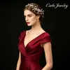 Peine Carlo Pearl para el Cabello Tocado de Cristal Blanco Accesorios para el Cabello de Banquete Tocado de Novia Peine Aprobación Directa de Fábrica Transfronteriza
