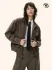 Chaqueta Yongfang Estilo Americano Old Money para Hombre y Mujer, Retro Melange Polar Casual Holgado Cuello Alto Versátil