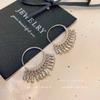 Pendientes de plata 925 con forma de aguja, estilo cyber celebridad, con perlas, estilo retro, ligeros, de lujo, de alta gama, elegantes, para mujer.