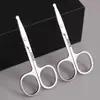 Tijeras para recortar cejas, recortador de vello de nariz y cejas, de acero inoxidable, para belleza, maquillaje de pestañas, pequeñas tijeras, artefacto especial para recortar cejas.
