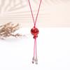 Colar de contas de cerâmica de amor de sonho bêbado feminino novo colar de corda trançada retrô chinês estilo nacional zen hanfu corrente de clavícula