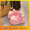 Sandalias de Playa Abiertas con Suela Gruesa, que Aumentan la Altura, Antideslizantes, 2026 Primavera/Verano, Nuevos, Lindos, de Dibujos Animados de Hello Kitty, con Agujeros, para Mujer