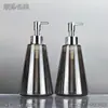 Frasco Cônico Personalizado de 320ml para Loção 28 Dentes Plástico PET Frasco Cabeça de Bomba de Pressão Processo Cinza Translúcido Personalizado