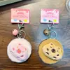 Llavero de espejo de peluche capibara espejo de maquillaje plegable colgante de bolsa de dibujos animados espejo portátil de doble cara para retocarse