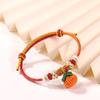 Pulseira de mão tricotada à mão, pequena, com pingente de caqui, pingente, acessórios DIY, acabada, cordão de mão para bebê e adulto, acessórios