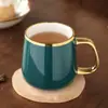 Caneca Cerâmica Quente com Borda Dourada Personalizada Presente para Evento Corporativo Copo de Água Caneca de Café com Logotipo Publicitário Impresso Lembrança