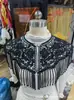2025 Nuevo Tassel de Perla China Nube Hombro con Cheongsam Cheongsam Ropa Tostada para Novia Estilo Nacional Ajustado Chal de Encaje