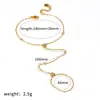 Conjunto de joias de colar e pulseira em aço inoxidável com flor de cinco pétalas cravejada de diamantes, moda europeia e americana, corrente em Y para clavícula banhada a ouro 18k, luxo leve