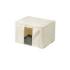 Caja de almacenamiento plegable para ropa con ventana única para visibilidad, caja de almacenamiento de tela de gran capacidad para ropa y pantalones, caja de almacenamiento a prueba de polvo y humedad para artículos diversos