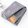 Leggings Gruesos Forrados de Polar para Niñas Otoño e Invierno Pantalones Cálidos Bordados para Bebé Pantalones de Algodón Modernos de Dibujos Animados para Niños Pequeños Venta al por Mayor