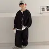 Conjunto de Mezclilla para Niños Primavera y Otoño 2026 Nuevo Conjunto de Dos Piezas Chaqueta y Pantalones para Niños Mayores Estilo Coreano Ropa Infantil Elegante Tendencia