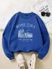 Sudadera estampada de mujer estilo italiano, sudadera casual de cuello redondo, jersey holgado multicolor Y2K