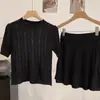 Top de Verano para Mujer de Punto Calado Azul con Mangas Cortas, Nuevo Modelo 2026, Top Corto Único y Sorprendentemente Hermoso
