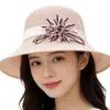 Chapéu para Mulheres, Novo Estilo de Verão, Chapéu de Tricô Feminino, Proteção Solar, Chapéu de Sol, Chapéu de Palha, Aba Larga, Chapéu de Pescador com Flor, Chapéu de Sol para Viagem