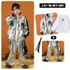 Ropa de Moda Street Dance Infantil Niños Traje plateado Xi Hip Hop Infantil Calle Frita Niñas Tambor Ropa de Actuación Día de Año Nuevo