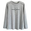 Ropa de Otoño Talla Grande 100 kg Sencilla Versátil Adelgazante Corte Tridimensional Estampado Letra Oso Camisa Básica de Manga Larga 8210