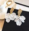 Brincos de concha japonesa e coreana estilo feriado flor pétala brincos exagerados estilo europeu e americano popular brincos femininos personalizados