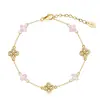 Notas de Joyería Huasheng: Pulsera de Plata Personalizada con Diseño de Trébol de Cuatro Hojas S925 Joyería de Mano Entrega Directa de Fábrica