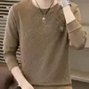 Tendência Transfronteiriça Outono 2026 Nova Blusa de Moletom Masculina Tendência Gola Redonda Jacquard Casual Solta Pulôver para Homens
