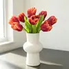 Ramo de flor de tulipán de loro de un solo tallo para decoración de escenas, tulipán de alta gama para uso en bodas, flores artificiales