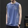Chaleco sin mangas con cuello redondo para hombre, chaleco de seda de hielo para verano, para correr, para la parte superior del cuerpo, para deportes de hielo, camiseta sin mangas de secado rápido