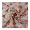 Nuevo Tejido de Malla con Bordado Floral Tridimensional Estilo Francés, Tejido para Vestido con Bordado Pesado de Flor de Rosa para Ropa de Mujer y Niños