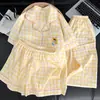 Novo Pijama Fofo de Estudante Tamanho Grande com Bojo para Mulheres, Estilo Primavera e Verão, Pode Ser Usado Fora de Casa, Conjunto de Roupa de Casa Três Peças Soltinho