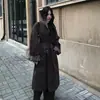 Otoño 2026 Estilo Coreano Nuevo Diseño de Nicho Versátil para el Trabajo Holgado Color Sólido Cuello Solapa Gabardina para Mujer