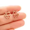 Novos brincos com animais de desenho fofos, pets, cachorros, gatos e pássaros, acessórios versáteis de aço inoxidável para o INS