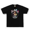 Camiseta de manga corta de la marca japonesa de moda BAPE, peso pesado de verano 240g algodón puro, camuflaje de cabeza de mono, tiburón mono, venta al por mayor transfronteriza