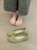 Primeiro Encontro com Sapatilhas Delicadas da Estação Primavera 2026 Doce e Delicada Francesa Laço de Fada Bico Redondo Boca Rasa Sapatos Baixos