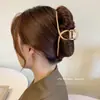 Primavera 2025 Nuevo Estilo Coreano Pinza de Tiburón de Aleación Pinza Geométrica Ovalada Accesorios para el Cabello de Mujer Pasador Grande