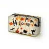 Bolsa de Maquillaje con Estampado de Gato Negro Calabaza Murciélago de Halloween Bolso de Almacenamiento con Cremallera Beige Retro Estuche para Bolígrafos de Estudiante