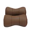 Venta al por mayor de fábrica almohada de cuero para reposacabezas de coche almohada de cuero para el cuello almohada de piel de vaca almohada de hueso suministros para coche con logo de mapa