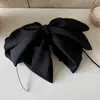 Accesorio coreano para el cabello con un toque de alta gama, con pedrería y lazos de doble capa, elegante pinza para coleta para mujer