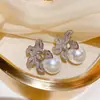 Colección de Flores 2026 Pendientes de Zirconia Dulce Chapados en Oro Real Accesorios de Pendientes de Estilo Lujoso Ligero de Alta Gama para Mujer