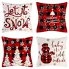 Funda de Almohada Navideña Decoración del Hogar Almohada Juego de Cuatro Piezas Sala de Estar Cubierta de Cojín para Sofá Dormitorio Fabricante de Almohadas Venta al por Mayor