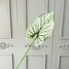 Simulação de filme 3D folha de taro única plantas verdes paisagismo externo decoração de casa flores artificiais flores de casamento