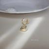 Pendientes minimalistas brillantes con baño de oro de 14 quilates en plata de ley S925, pendientes de moda.