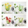 Decoración de Planta Verde Artificial Planta Pequeña en Maceta Flor de Plástico Flor Falsa Juego de Arreglo de Flores Artificiales Decoración de Bonsái Arreglo de Flores para el Hogar Planta en Maceta