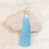 12cm cerrado hilo dorado Seda de Hielo Borla DIY hecho a mano hanfu cheongsam solapa de presión borla colgante adornos para oreja