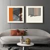 Pintura decorativa naranja mural cuadrado pintura moderna simple lujo ligero pintura colgante sala de estar sofá pared de fondo fabricantes mayoreo