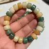 Raiz de Bodhi de Jade Branco Círculo Único Estilo Antigo Contas Cilindricas Fio Liso e Outros Ricos e Diversos Exquisitos e Belos Pulseiras de Bodhi Atacado