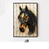 Comercio Electrónico Venta al por Mayor Estilo Artístico Caballo Pintura Decorativa Entrada Sala de Estar Estilo Atmosférico Arte Marco de PS Aleación de Aluminio Pintura de Porcelana de Cristal