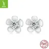 Pendientes de botón de flor de moissanita de 10 puntos Ziyun Nuevo plateados para mujer, simples, exquisitos, elegantes, flor pequeña, pendientes de plata de ley s925