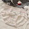 "Acampamento Noturno" calcinha de algodão puro estilo retrô para mulheres, confortável e respirável, cintura média, 10A antibacteriana, com entreperna estendida