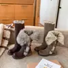 Botas de Nieve Largas Versátiles Utopia Gray para Mujer Modelo Invierno 2026, Forradas de Felpa, Engrosadas, Cálidas, Tacón Grueso, Zapatos de Algodón Peludos