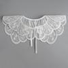 Colarinho falso bordado branco de organza com cadarço feminino, xale pequeno, colarinho decorativo multifuncional, colarinho de boneca, colarinho decorativo